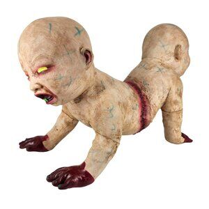 Zombie Baby Doll Spooky Scary Double Headed Macabre Horror Rubber Halloween 12"